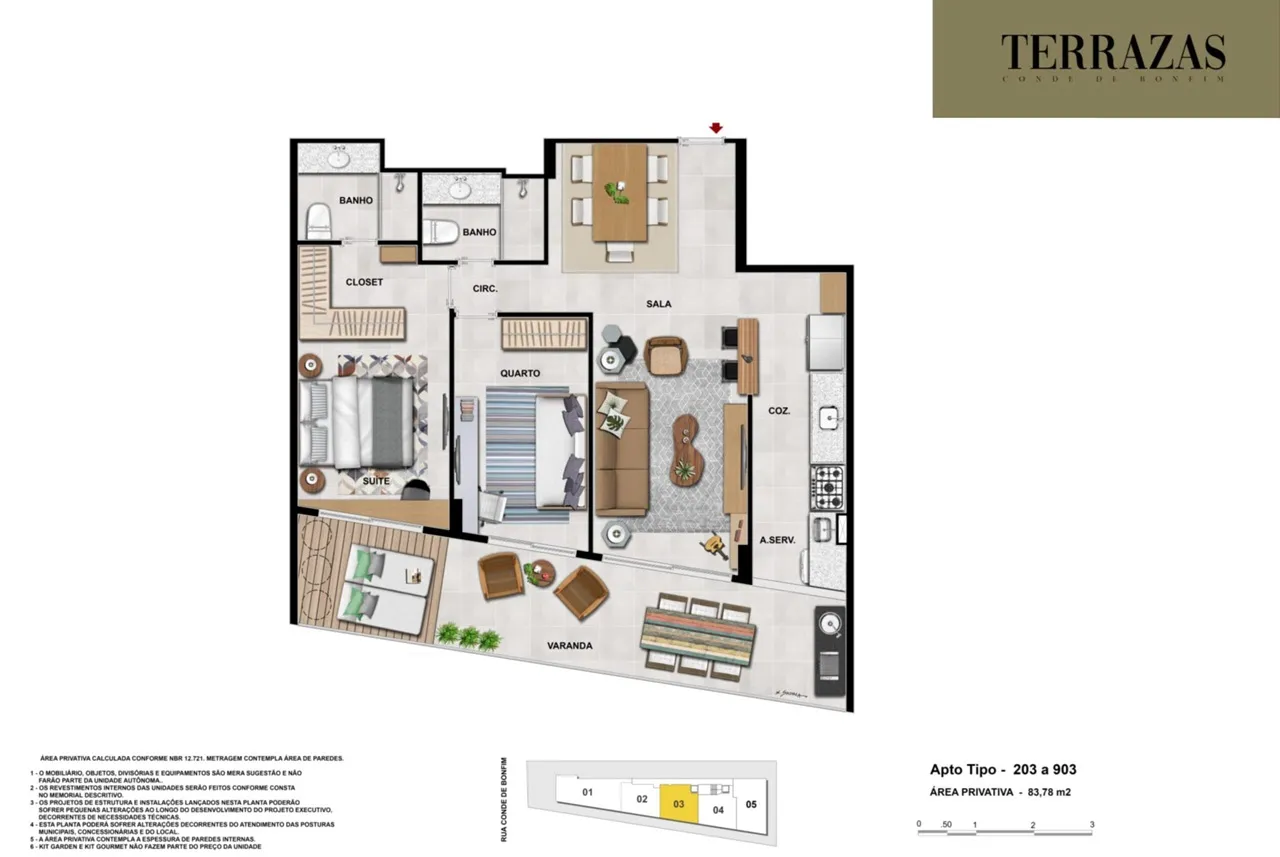 PLANTA 1-APTO-CONDOMÍNIO-TERRAZAS-TIJUCA-RJ