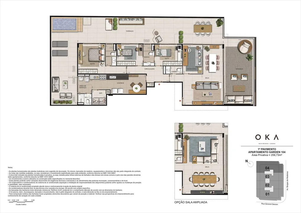 Lazer completo no OKA Residence Lagoa: piscina, sauna, espaço fitness, brinquedoteca e áreas de convivência. Apartamentos de luxo na Lagoa, RJ.
