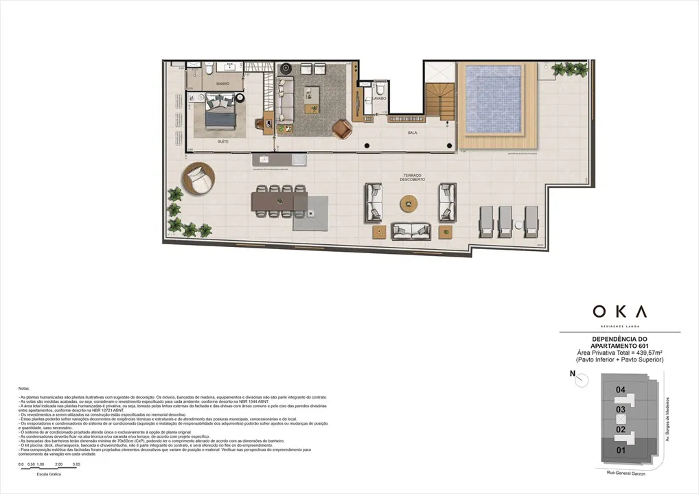 OKA Residence Lagoa: apartamentos de luxo em frente à Lagoa Rodrigo de Freitas, na Av. Borges de Medeiros. Plantas de 164 a 439 m² com vista exclusiva.