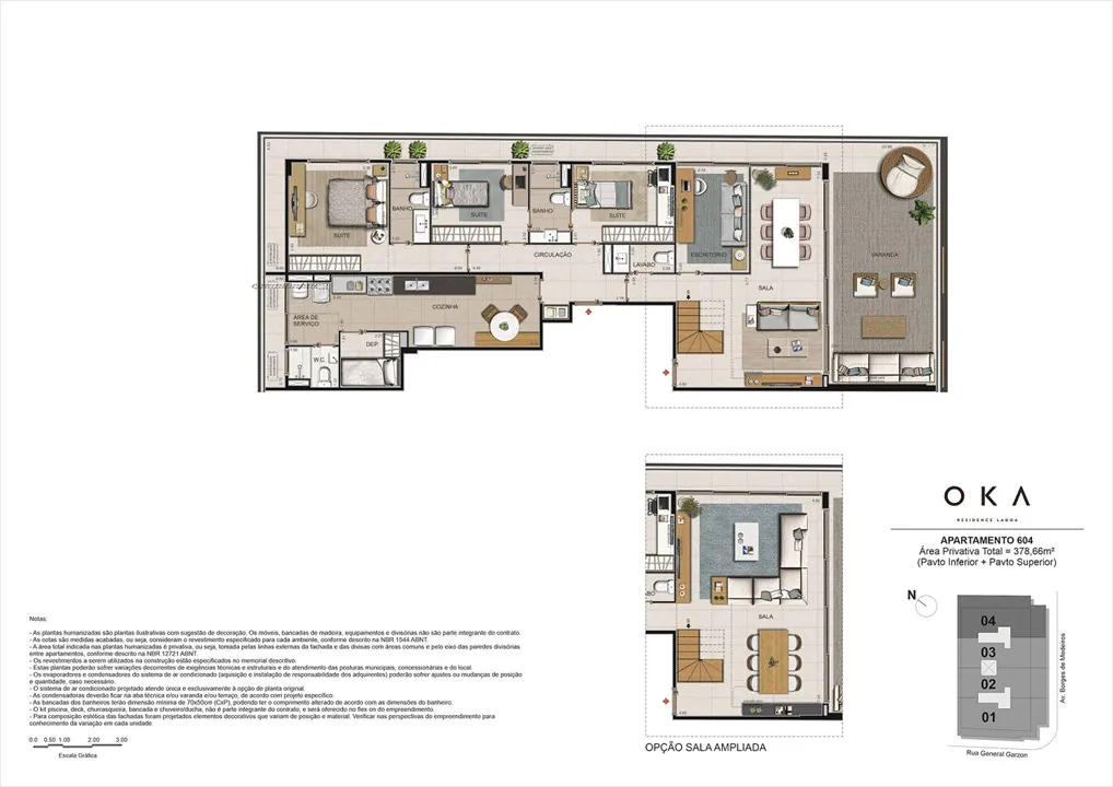 OKA Residence Lagoa: apartamentos e coberturas de 164 a 439 m², com 3 a 5 quartos e 2 a 3 vagas. Produto exclusivo na Lagoa, Rio de Janeiro.