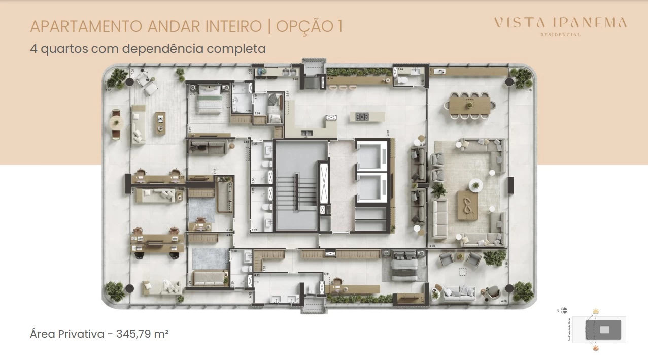 Vista Ipanema Residencial, vista da varanda para a Rua Visconde de Pirajá com comércio e calçada arborizada.