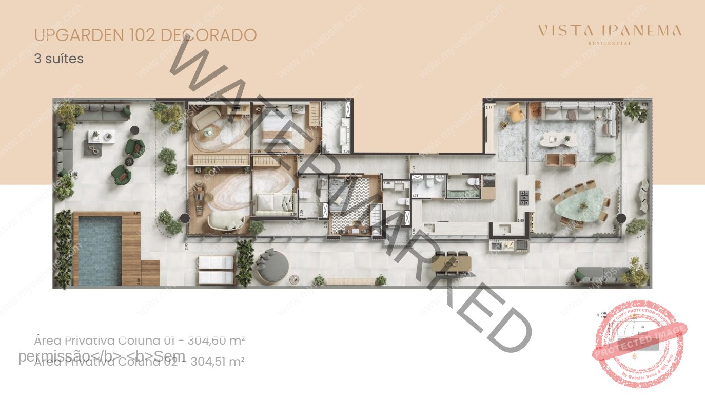 Vista-Ipanema-Residencial-RJ-Planta-UP-Garden-3 Suites-304,60m²