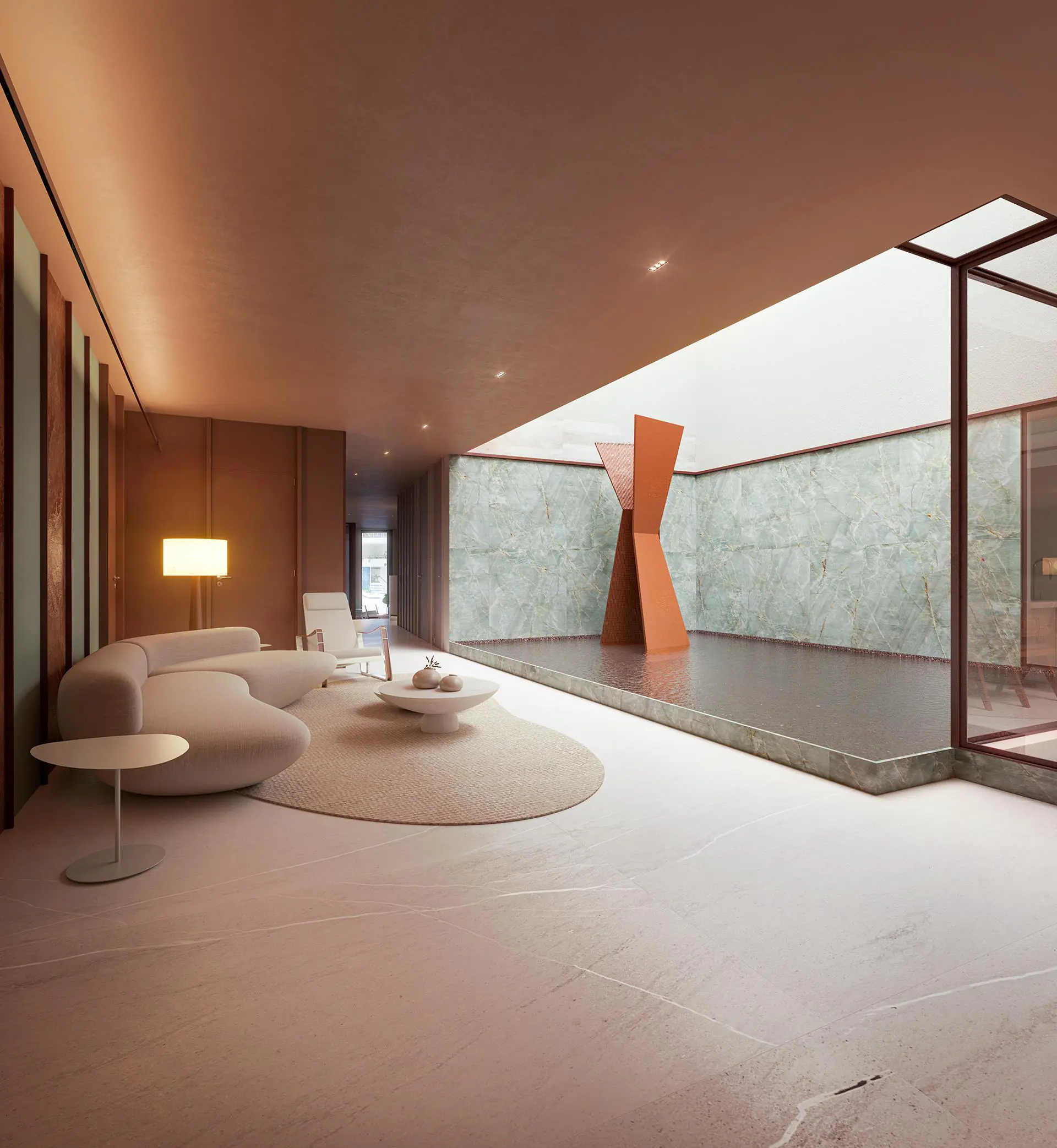 Planta humanizada de apartamento de 2 quartos no Tempo Ipanema Residencial.