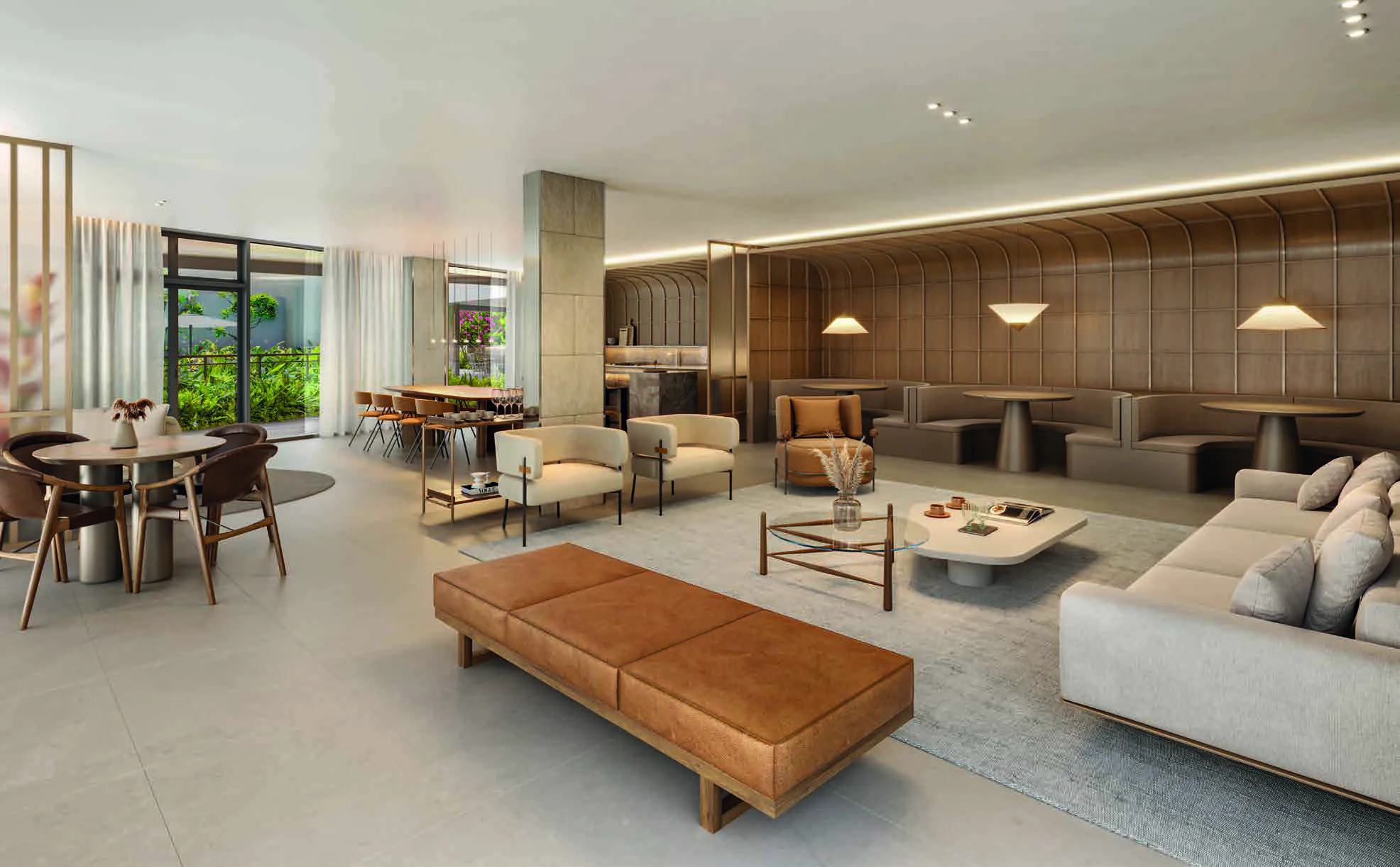 Aqua Village Residence Club unidade garden com área privativa e jardim no condomínio.
