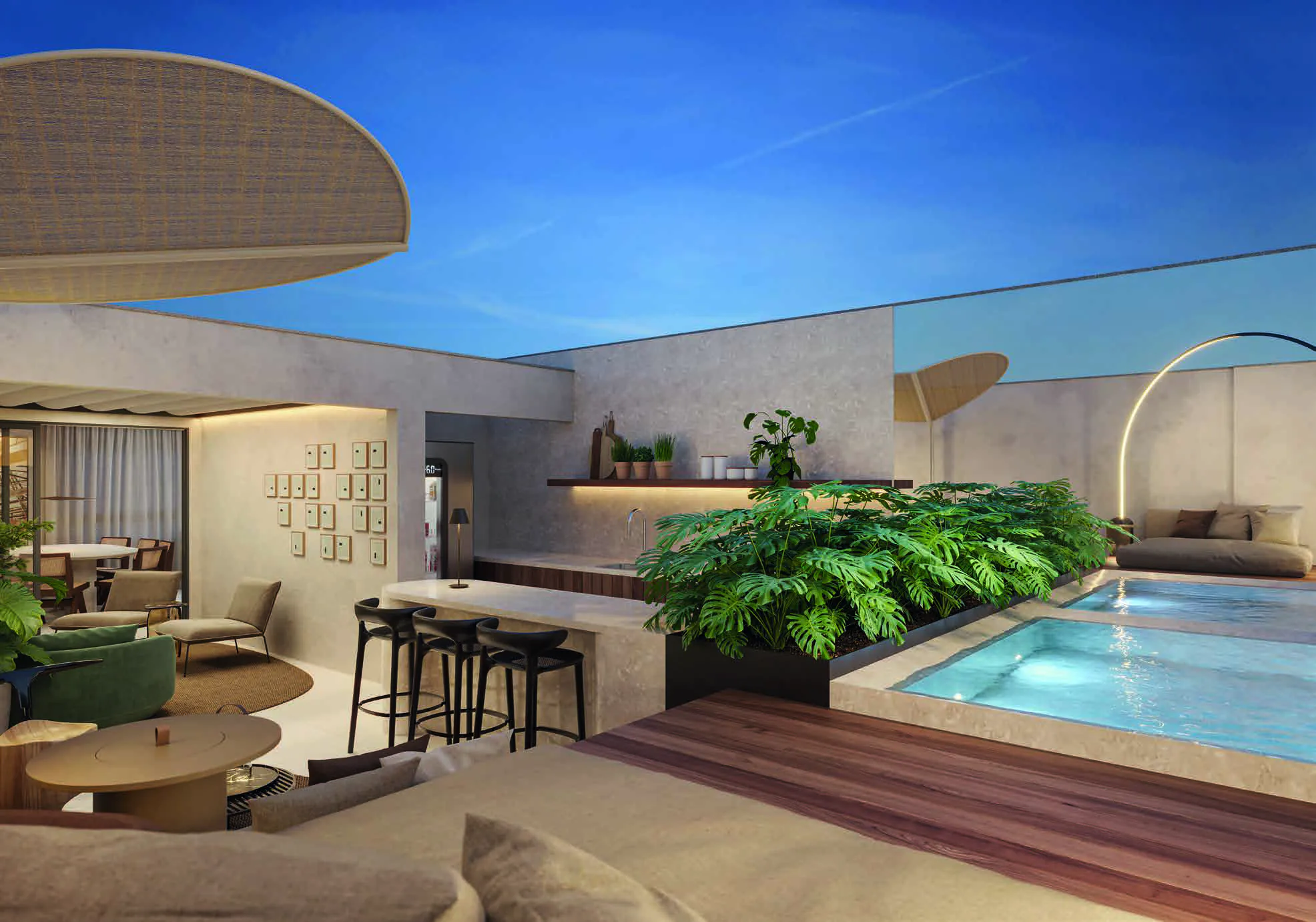Aqua Village Residence Club casa em condomínio de 2 e 3 quartos com jardim e vaga de garagem.