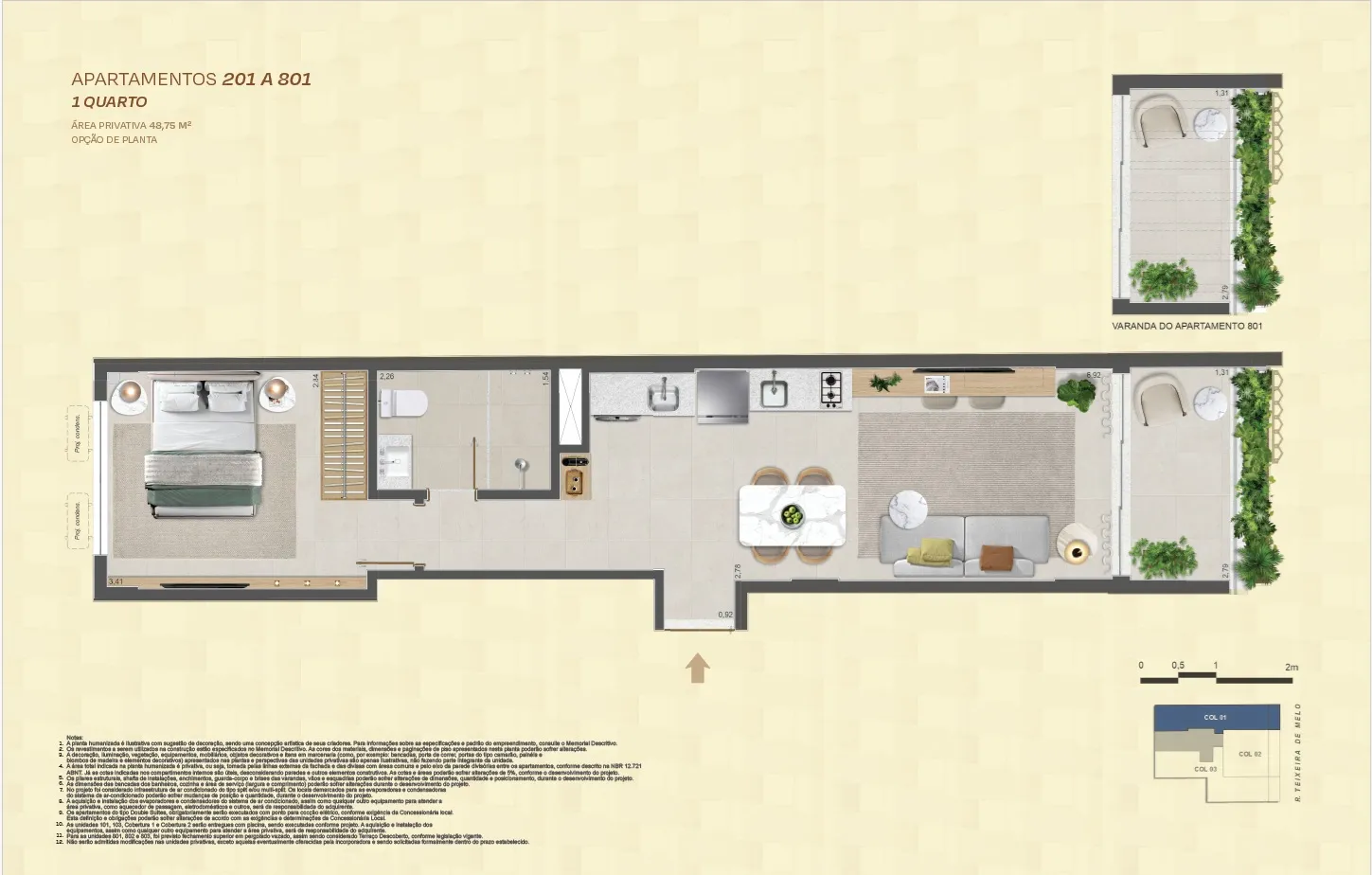 Mare-Ipanema-Plantas-Aptos-201 a 801-1 Quarto