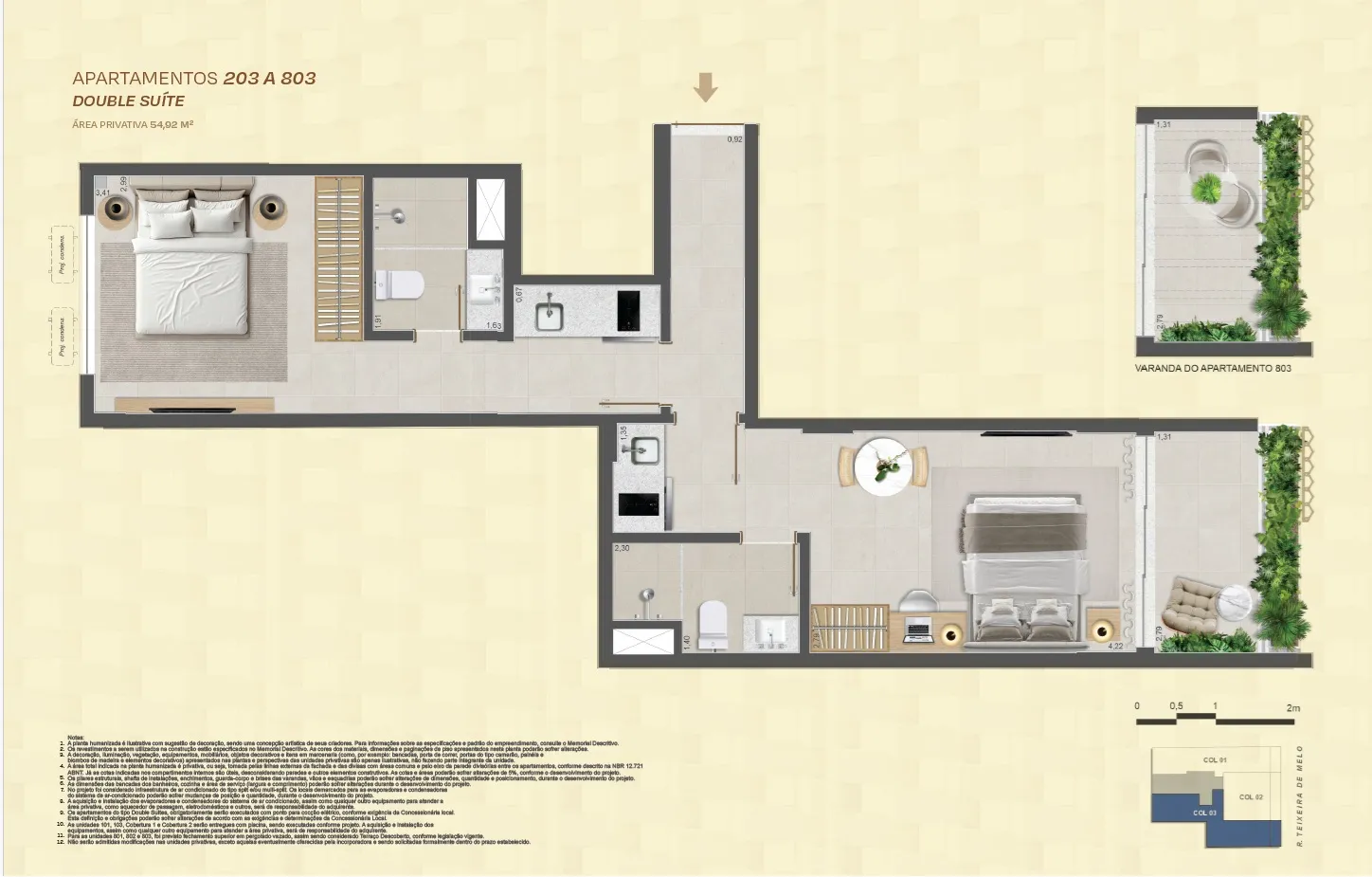 Mare-Ipanema-Plantas-Aptos-203 a 803-Double-Suites
