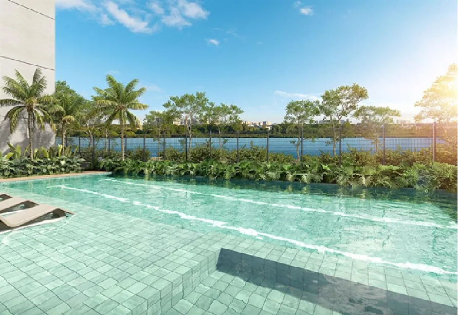 Localização e Região Localização do Breeze Inspire Residence na Barra Olímpica próxima ao Parque Olímpico Região da Barra Olímpica no Rio de Janeiro onde está o Breeze Inspire Residence Vista da Lagoa próxima ao Breeze Inspire Residence na Barra da Tijuca
