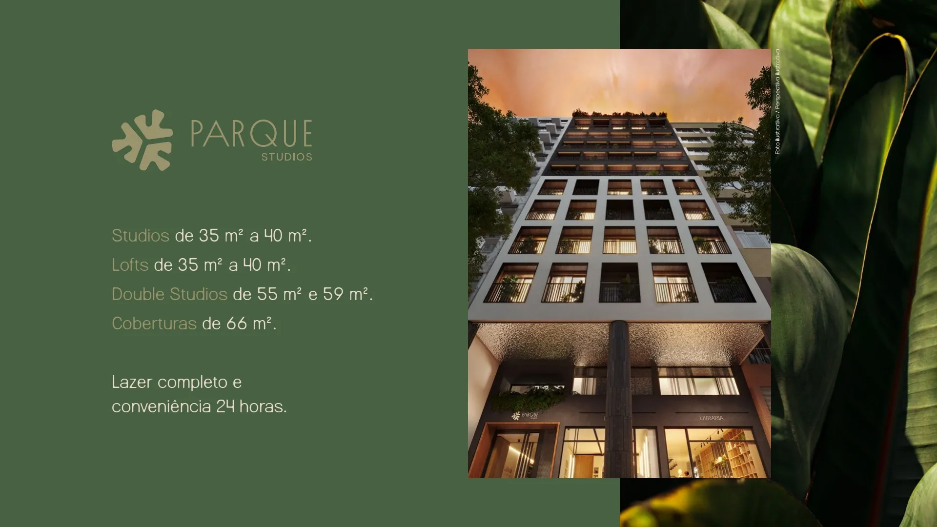 Invista em Ipanema: Parque Studios ao lado do Jardim de Alah