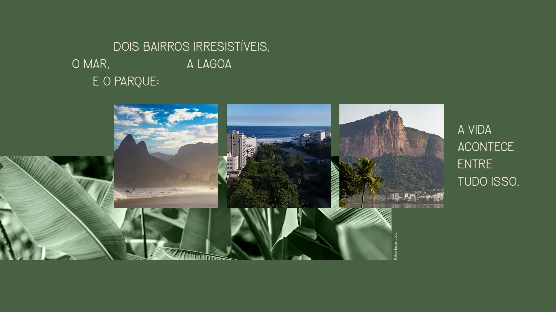 Parque Studios Ipanema: entrada principal com paisagismo tropical e acabamento em pedra natural.