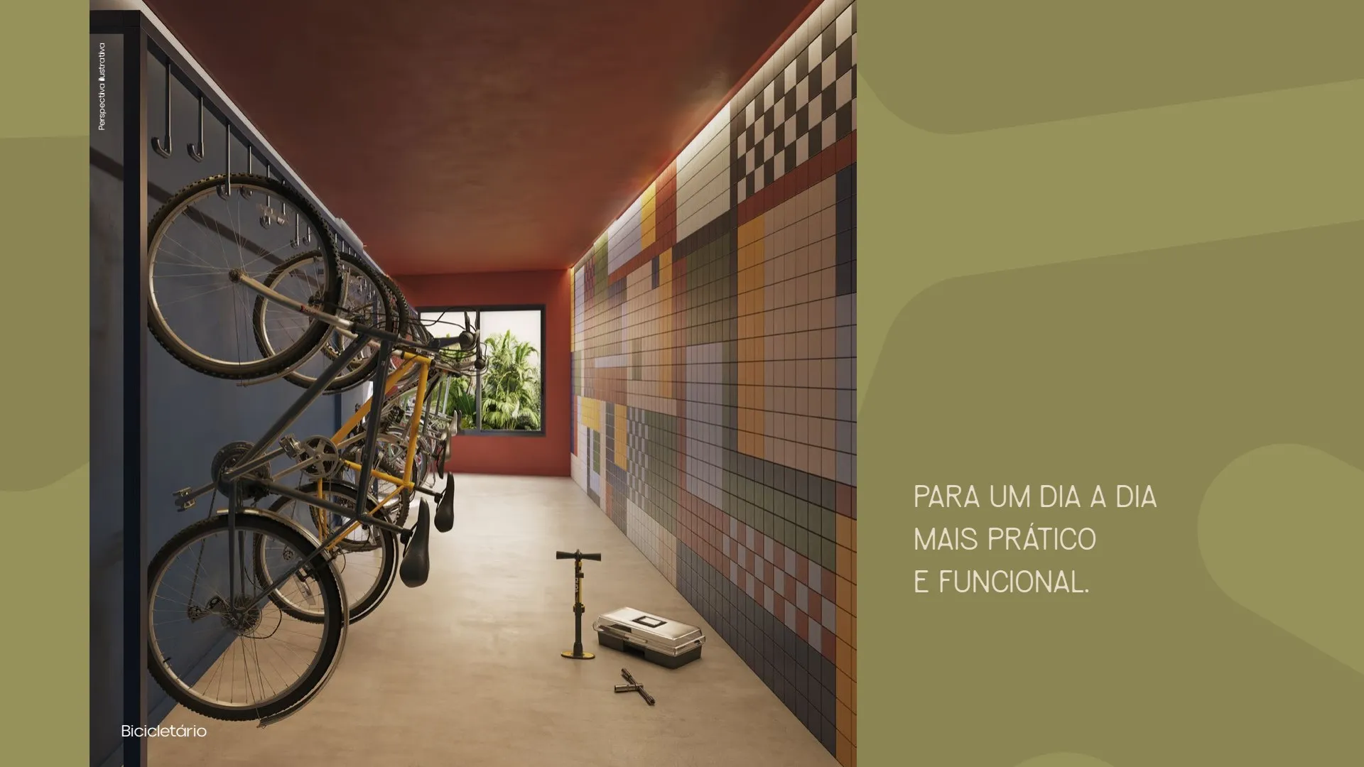 Parque Studios Ipanema: entorno arborizado com calçadão da praia, ciclovia e opções de transporte público.