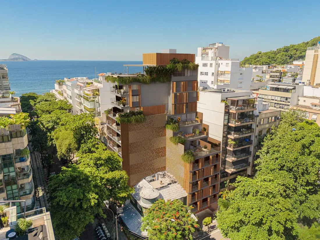 ARTI LEBLON planta de apartamento de 1 quarto de 50 m² com varanda e acabamento de alto padrão.